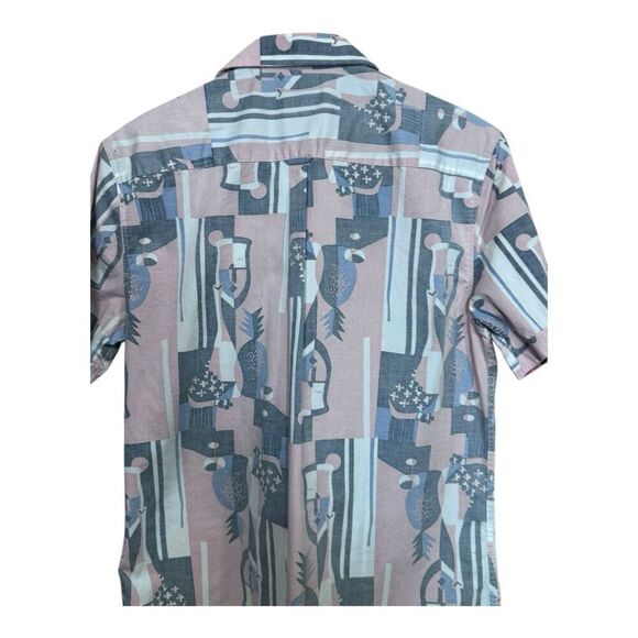7Diamonds Men's Short Sleeve Button Front Printed Aztec Collared Shirt M - Picture 6 of 10